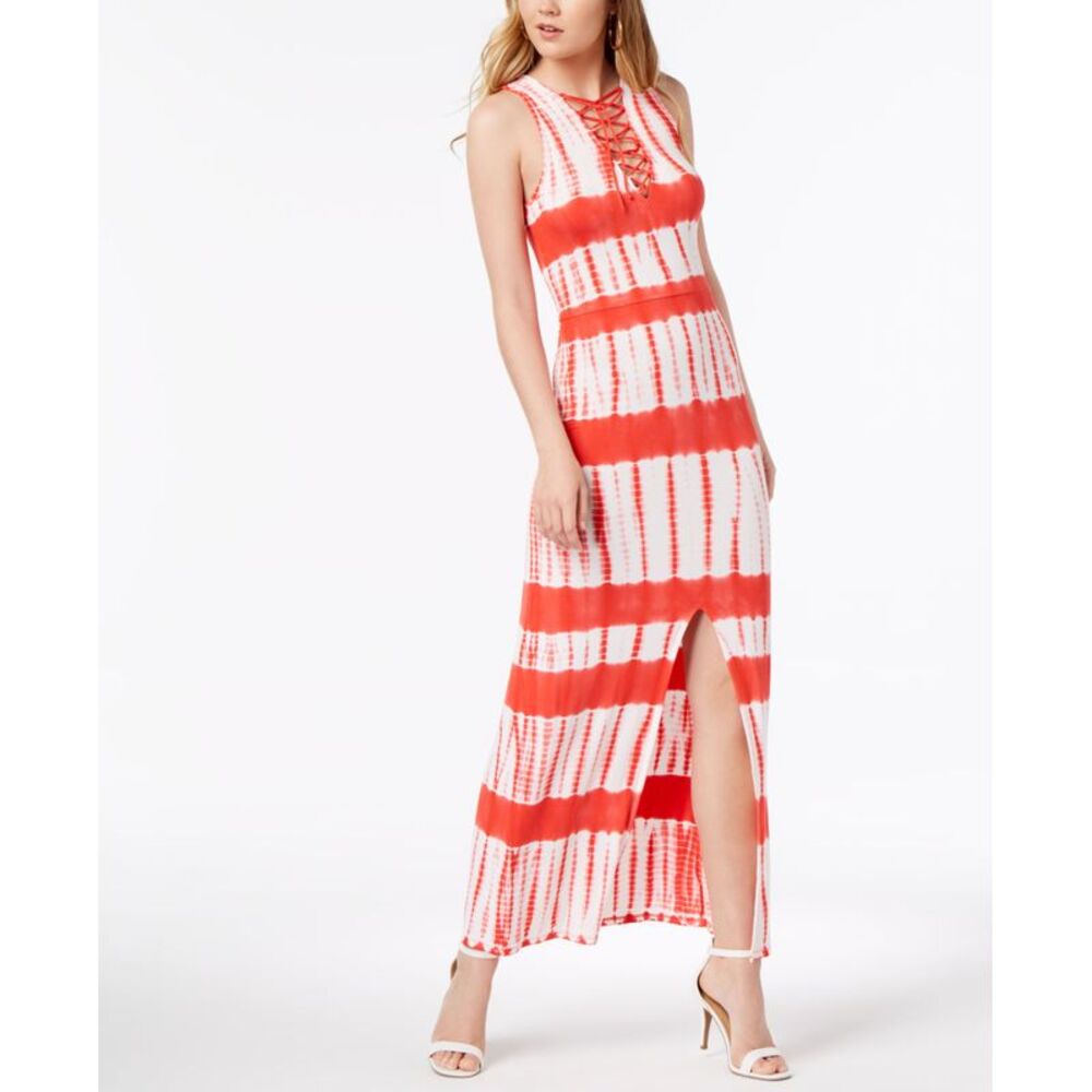 Material Girl Juniors Printed Lace Up Maxi Dress